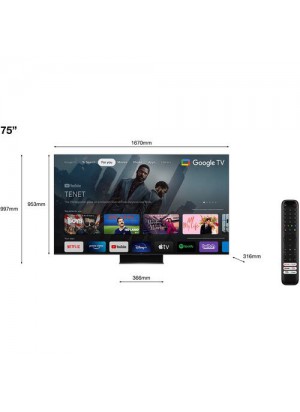 opinie i recenzjeTelewizor TCL 75C845 75" MINILED 4K 144Hz Google TV Dolby Vision Dolby Atmos HDMI 2.1