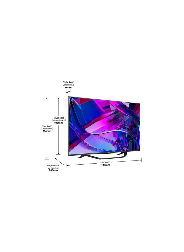 opinie i recenzjeTelewizor HISENSE 65U7KQ 65" MINILED 4K 144 Hz VIDAA Dolby Atmos Dolby Vision HDMI 2.1